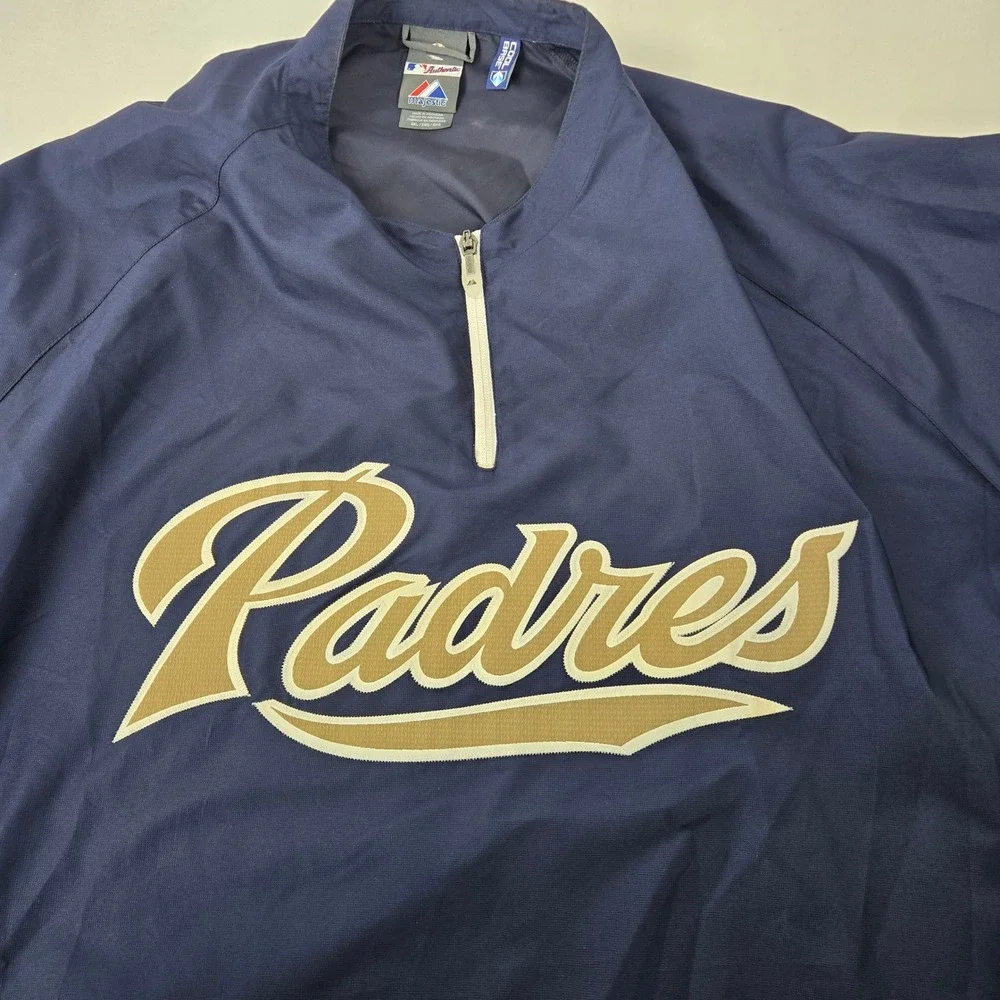 Majestic MLB San Diego Padres Authentic Cool Base Zip Warmup Jacket 2XL Pullover - Picture 2 of 11